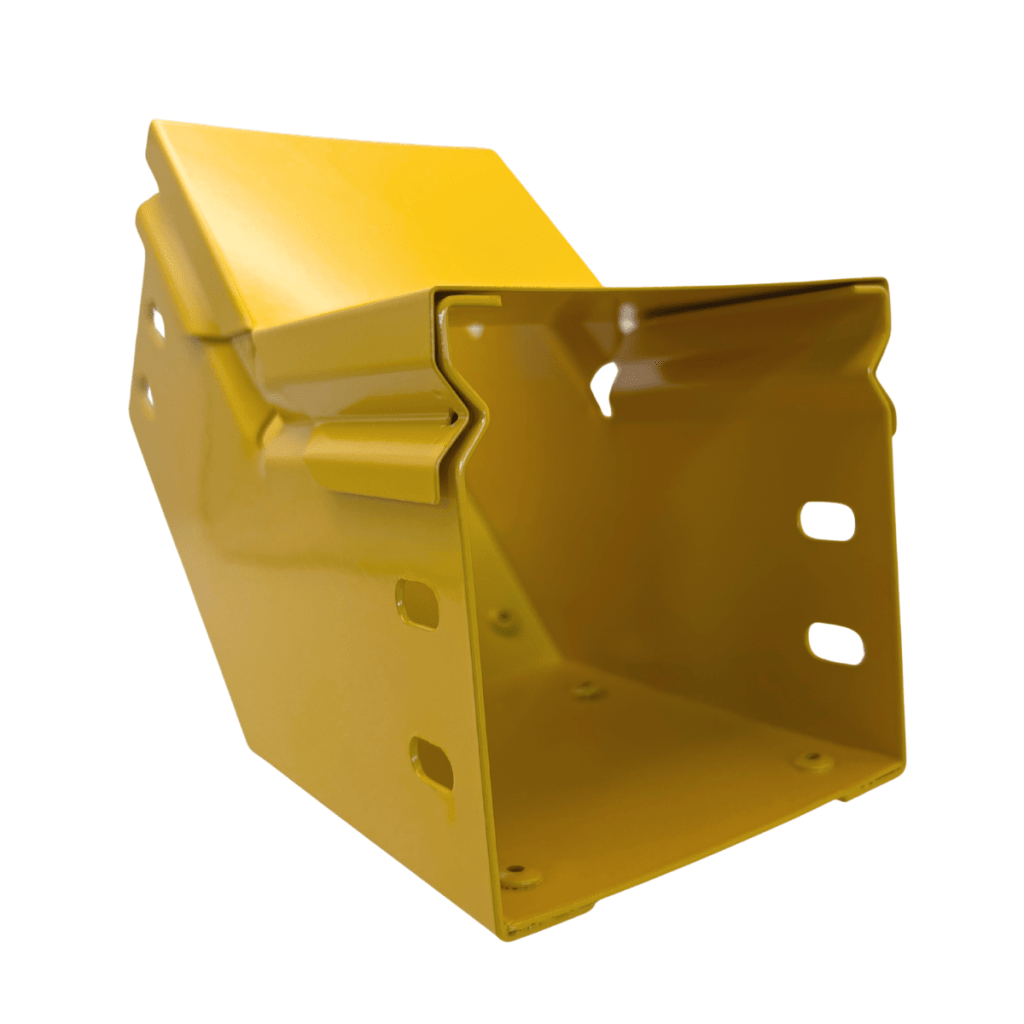 CHFIBER CURVA VERTICAL INTERIOR A 45° DE ALUMINIO PERALTE 4" ANCHO 4" RADIO 8" CON RECUBRIMIENTO EN PINTURA EPÓXICA, INCLUYE TAPA , UN PAR DE COPLES Y TORNILLERÍA. - Image 2