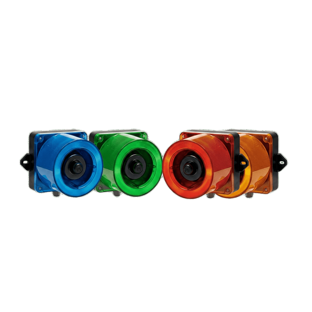 Combinacion de baliza LED color Ámbar y sirena electrónica de 31 tonos resistente a la intemperie de volumen máx. 123 dB a 110-220 VCA - Image 2