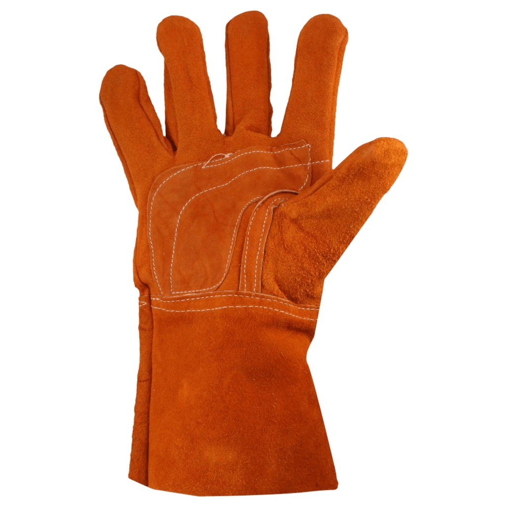 Guantes de Carnaza Largo/ Refuerzo en Palma / Resistente a Abrasión y Temperaturas Moderadas. - Image 2