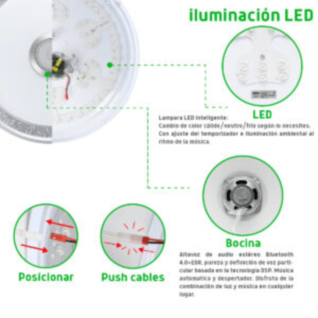 Luminario LED de 40W / 3000 Lúmenes / Ø 490mm x 66mm / Voltaje 85-265V / Temperatura Fría 6500K / Conexión Bluetooth / App iLink. - Image 2