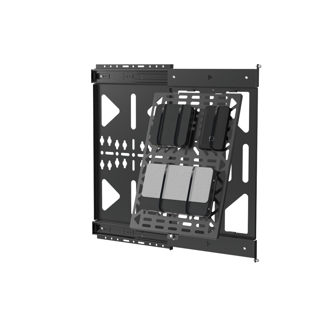Montaje Deslizante de Almacenamiento AV | Capacidad de Carga 10 kg (22 lbs) | Rango de Deslizamiento 300 mm | Fabricado en Acero | Sistema de Sujeción Quick-Release sin Herramientas - Image 2