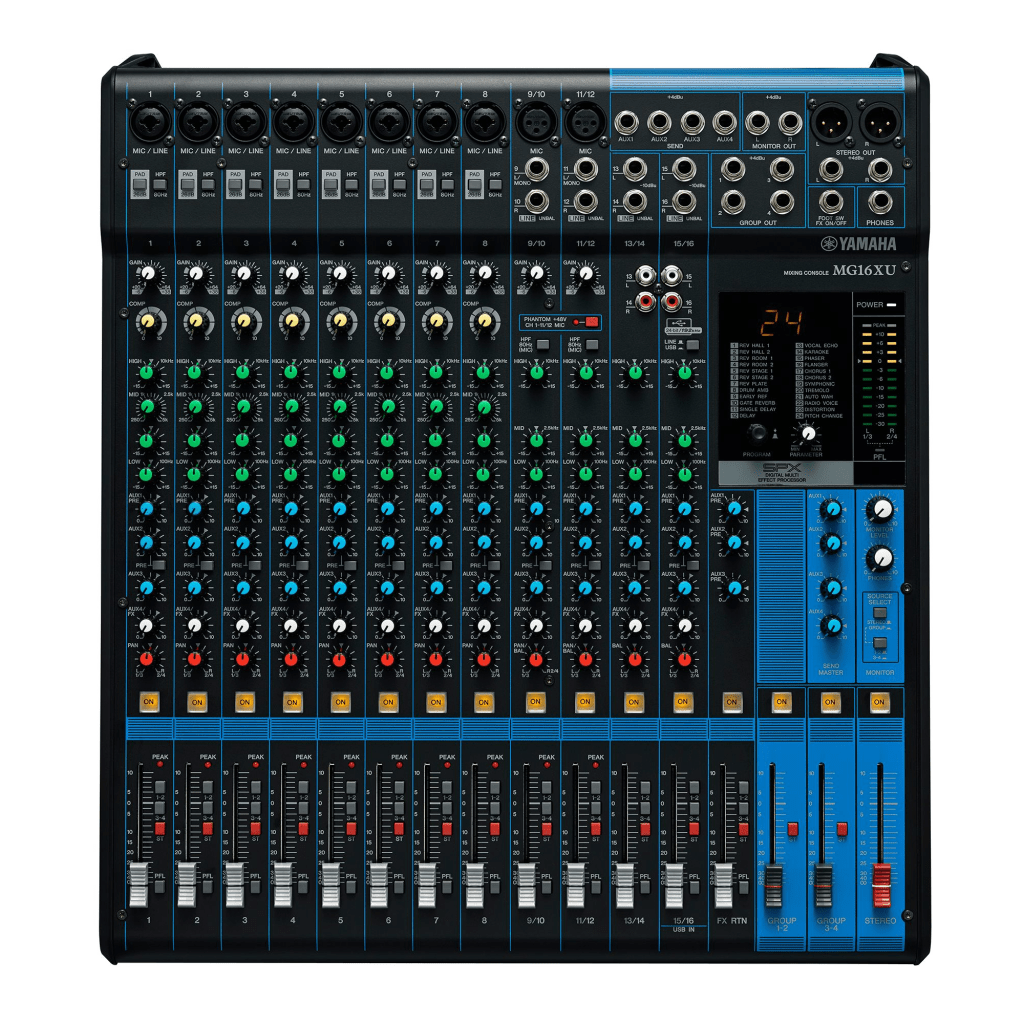 Mezcladora de Audio | 16 Canales | 10 Entradas de Micrófono | Entradas de Línea | Efectos | Interfaz USB - Image 2