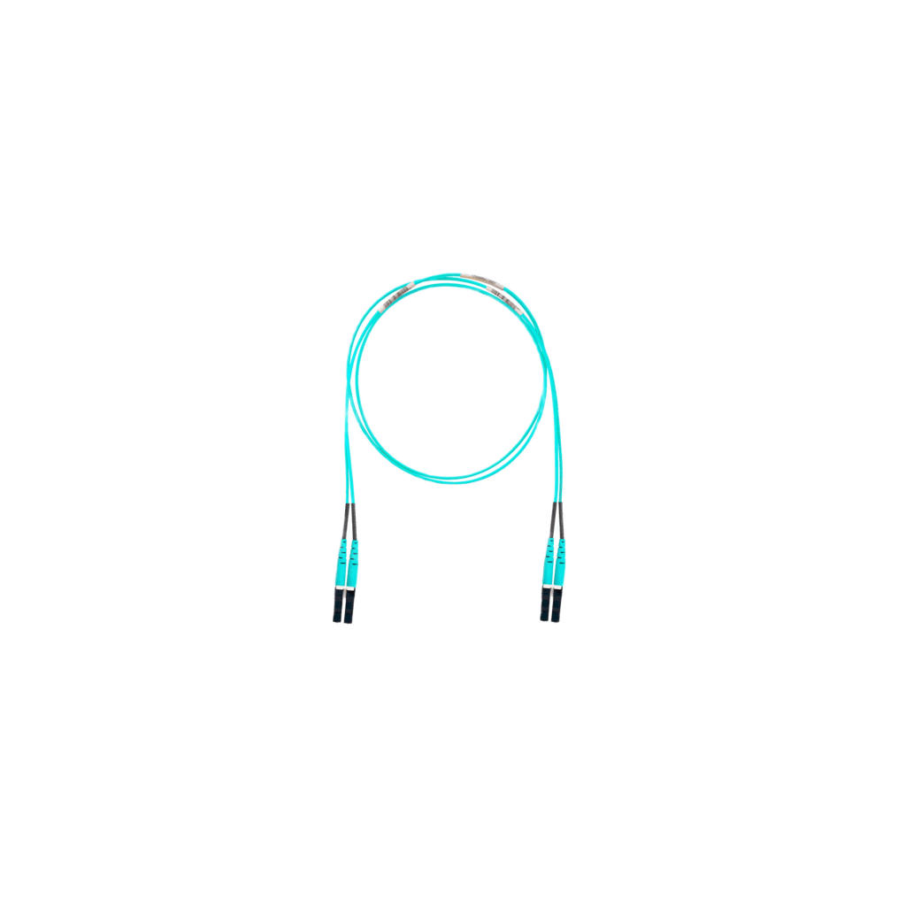 Jumper de Fibra Optica Multimodo 50/125 OM4, LC-LC Duplex, OFNR (Riser), Color Aqua, 25 Metros - Image 2