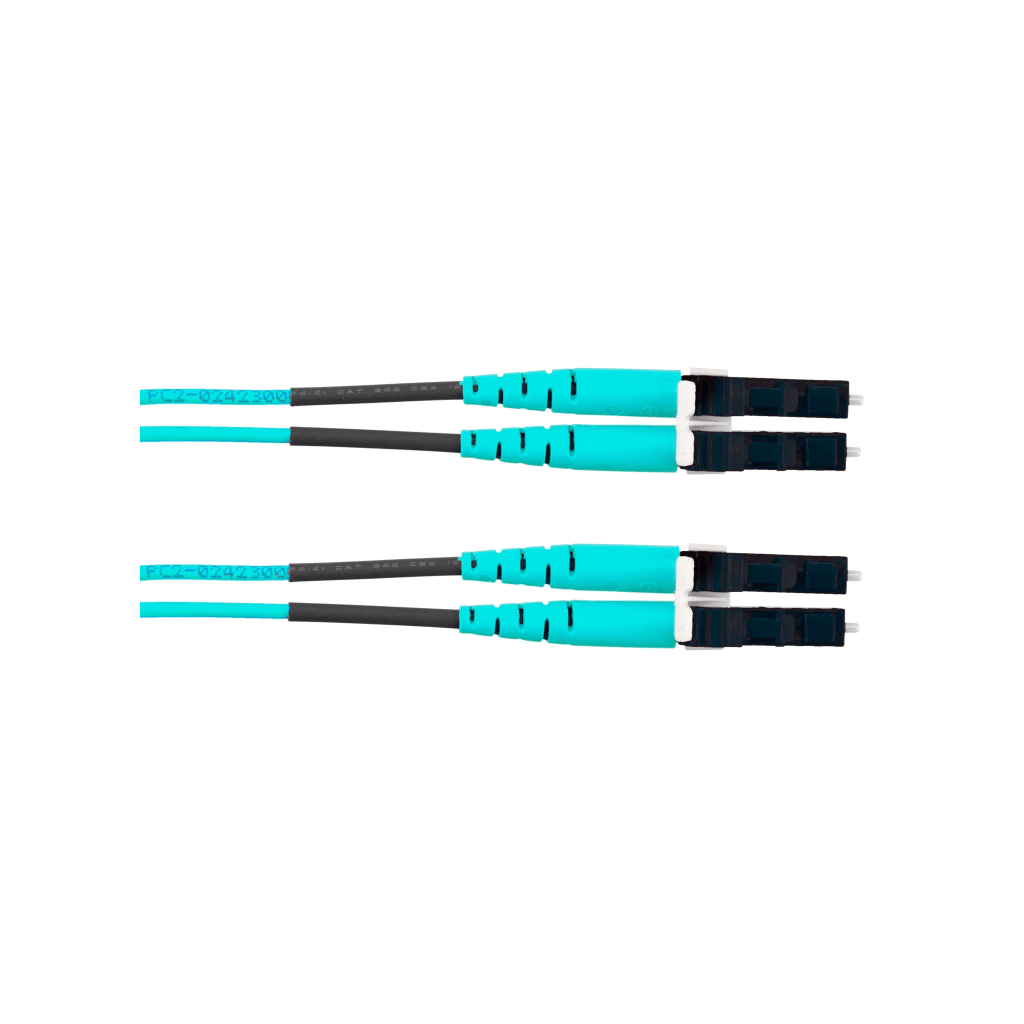 Jumper de Fibra ?ptica Multimodo 50/125 OM4, LC-LC Duplex, OFNR (Riser), Color Aqua, 11 Metros (36.09 Pies) - Image 2