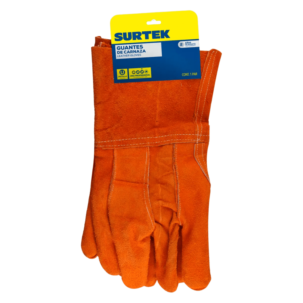 Guantes de Carnaza Largo/ Refuerzo en Palma / Resistente a Abrasión y Temperaturas Moderadas. - Image 4