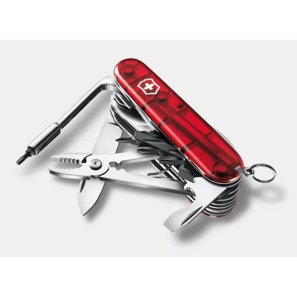 Navaja Multifunción Cyber Tool L / 39 Herramientas Profesionales / Para Técnicos Digitales / Llave Tuercas Tecnológica / Dados Hexagonales D-SUB / Set Bits Phillips-Torx-Hex / ABS-Cellidor Rojo / Fabricación Suiza - Image 4