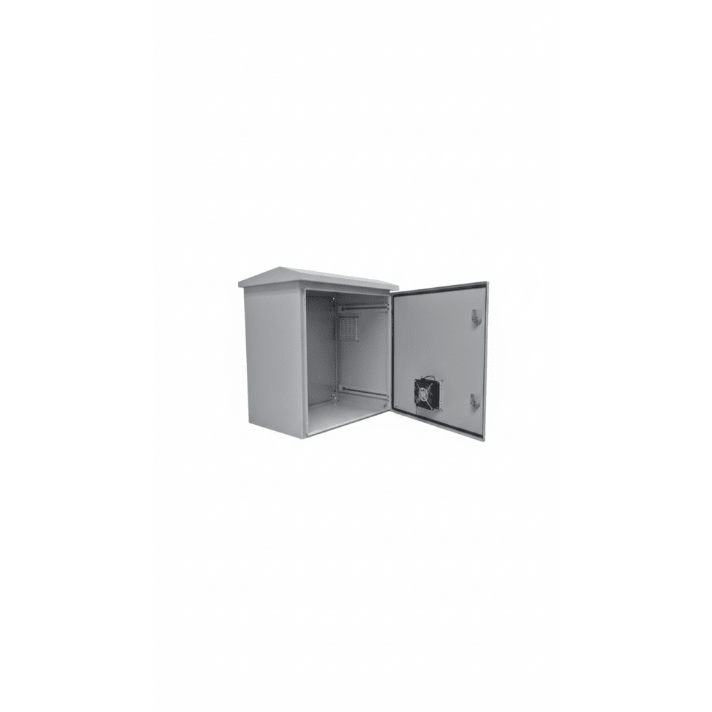 Gabinete Ventilado de Acero IP55 Uso en Exterior (593 x 609 x 399 mm) con Placa Trasera Interior Metálica y Compuerta Inferior Atornillable. Incluye Ventilador, Ventilas, filtros, Montaje Rack 19", Terminal de Tierra Física, Chapas y Ll - Image 4