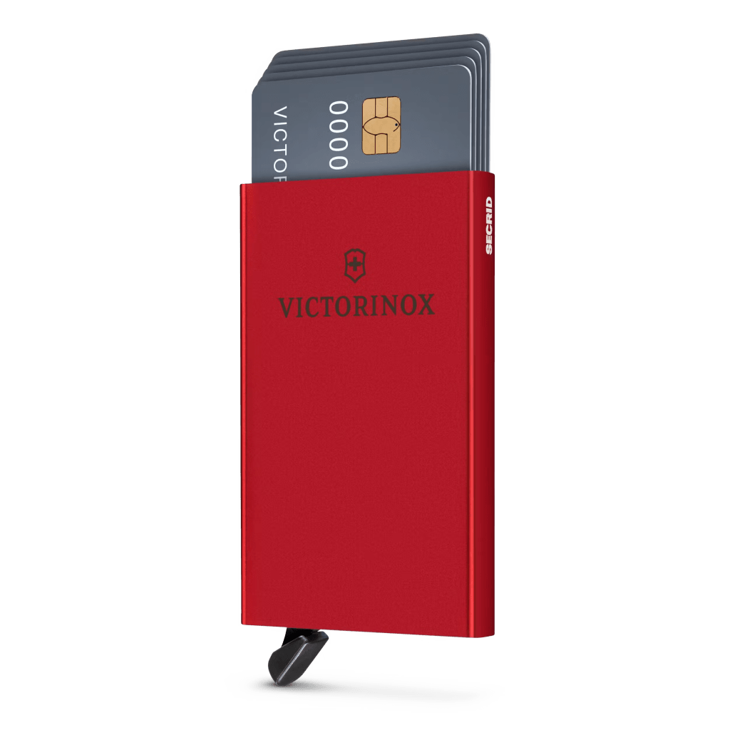 Tarjetero / Almacenamiento Seguro 4-6 Tarjetas / Aluminio Duradero / Protección RFID / Sistema Deslizamiento Patentado / Color Rojo. - Image 3