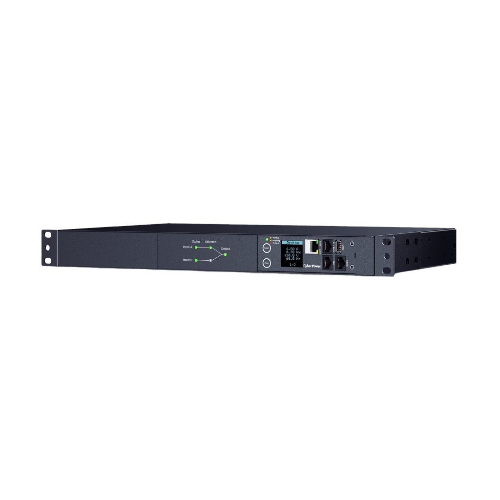 PDU ATS (Fuente Redundante Auto-transferible) Monitoreable, Para Distribución de Energía, 2 Entradas 120 Vca NEMA5-15P, Con 10 Salidas NEMA 5-15R, Horizontal 19in, 1UR - Imagen 3