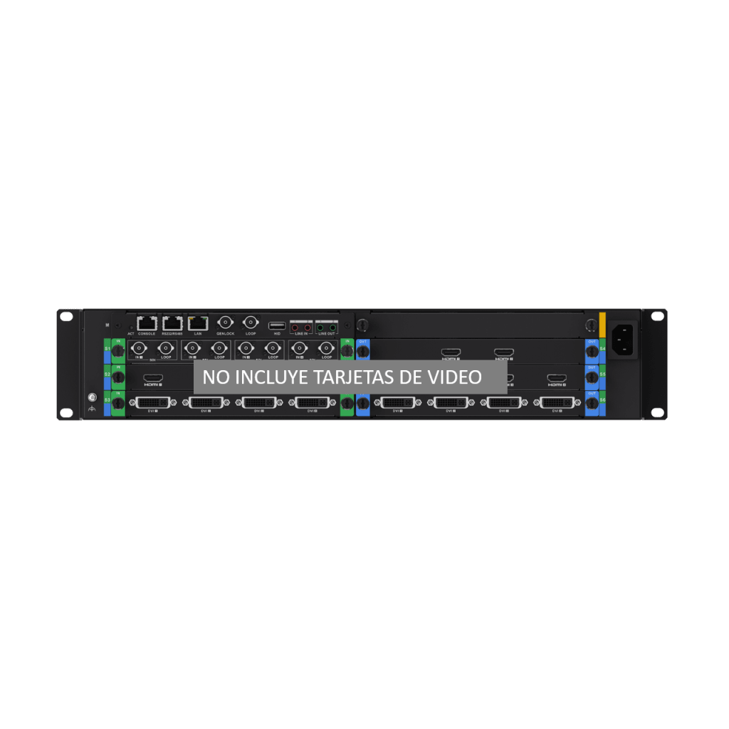 Chassis Controlador de Video Wall 6 Slots / 2U Rack / Hasta 6 Tarjetas (Entrada y Salida de Video) / 4K Ultra HD / Hot-Swappable / Touch LCD 4.5" / Genlock Sync - Image 3