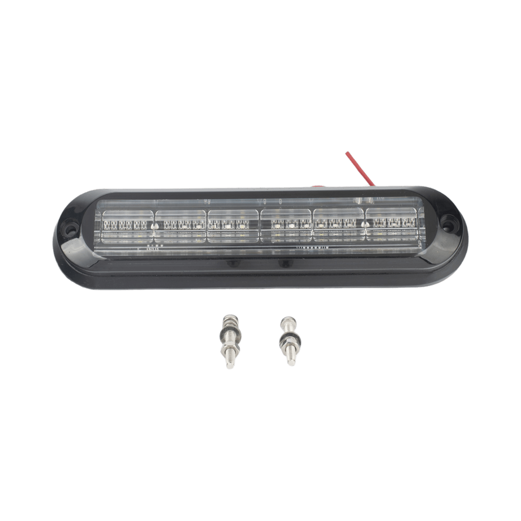 Luz Auxiliar Ultra Brillante IP67 de 18 LEDs, Color Rojo/Azul/Ambar, con mica transparente y bisel negro - Image 3