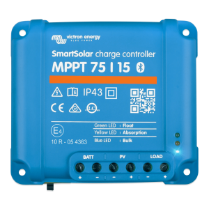SmartSolar MPPT 75/15 / Controlador de Carga Solar MPPT 15A / 12/24 Vcc en baterías / IP43