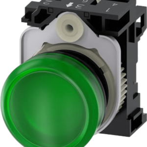 Lampara de señalización plástica con led color Verde, 110Vca