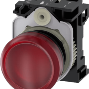 Lampara de señalización plástica con led color Roja, 24Vca-Vcd