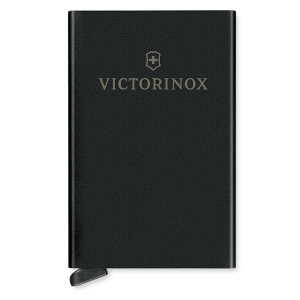 Tarjetero / Almacenamiento Seguro 4-6 Tarjetas / Aluminio Duradero / Protección RFID / Sistema Deslizamiento Patentado / Color Negro.