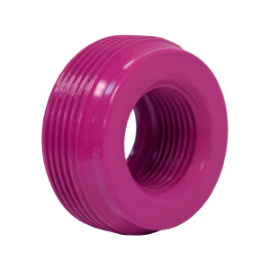 Reducción Bushing Aluminio de 2" a 1 1/4" / Con Recubrimiento de Uretano Purpura.