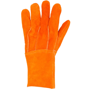 Guantes de Carnaza Largo/ Refuerzo en Palma / Resistente a Abrasión y Temperaturas Moderadas.