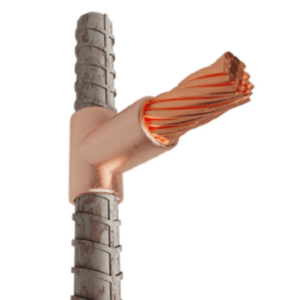 Molde para Soldadura exotemica para cable Horizontal cal. 4/0 a Varilla Corrugada Vertical de 1/2