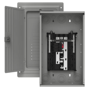 Centro de carga trifásico 3 Fases, 4 Hilos para interruptores QP, de 12 polos - 24 circuitos, 120/240vca, Barras de aluminio 100 Amp, Nema 1, uso interior. Incluye tapa.