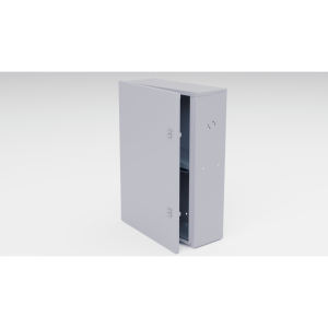 Gabinete para instalación de 2 Baterías , Fabricado en Lámina Galvanizada, Accesorios para poste (No incluidos)