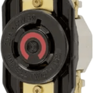 Receptáculo con Bloqueo de Media Vuelta Industrial 20 A 480 V CA /3 Polos 4 Hilos / Nema L16-20R / Color Negro.