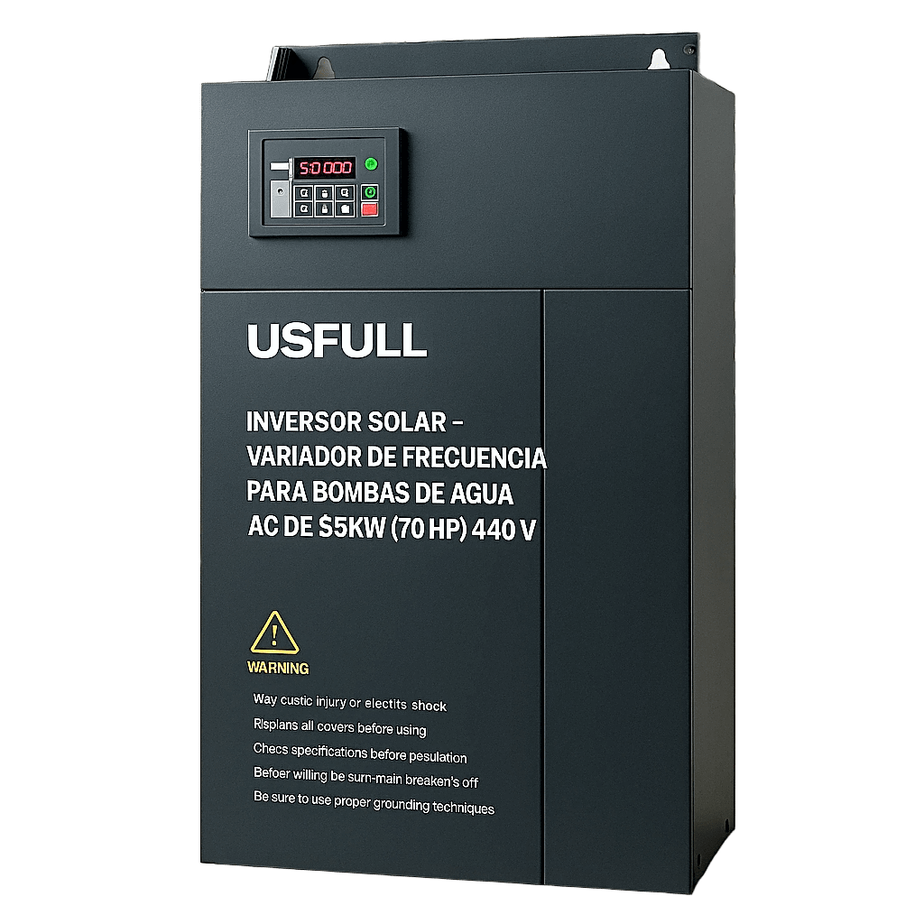 Inversor Solar - Variador de Frecuencia para Bombas de Agua AC de 55KW (70 HP) 440V: Potencia y Eficiencia para Aplicaciones Exigentes