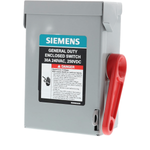 Interruptor de Seguridad GNF321RA, 240Vca, 3 polos, 30 Amp, sin portafusibles, Nema 3R.