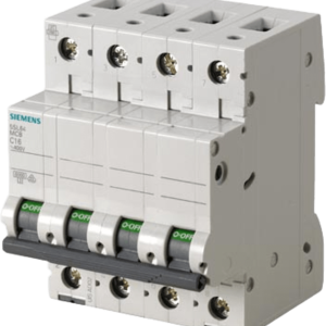 Interruptor Riel Dinn Tipo 5SL6, 4 polos, 16 amp