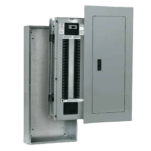 Tablero de alumbrado P1, 18 circuitos, Barras en aluminio 250 AMP, Frente de sobreponer, Sin zapatas principales.