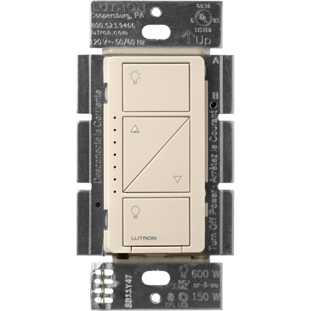 (Caseta Wireless) Atenuador, aumenta/disminuye intensidad de Iluminación, requiere cable neutro. 250W LED /1000 INC/HAL