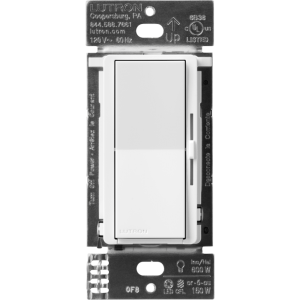 (Caseta Wireless) DIVA Atenuador de pared. Aumenta/Disminuye Intensidad de Iluminación. No requiere cable neutro. 150W LED / 600W INC/HAL