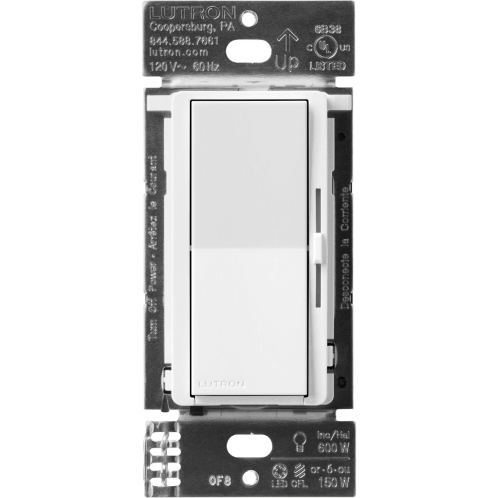 (Caseta Wireless) DIVA Atenuador de pared. Aumenta/Disminuye Intensidad de Iluminación. No requiere cable neutro. 150W LED / 600W INC/HAL