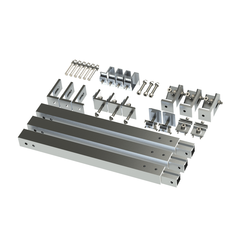 Caja de accesorios de aluminio anodizado para montaje VEKTOR8R2700 , arreglo 1X2para techo