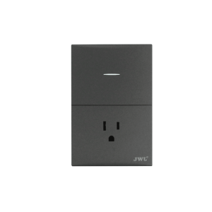 Placa con Interruptor Sencillo y 1 Toma Corriente 10 -15 A 127 V 60 Hz.