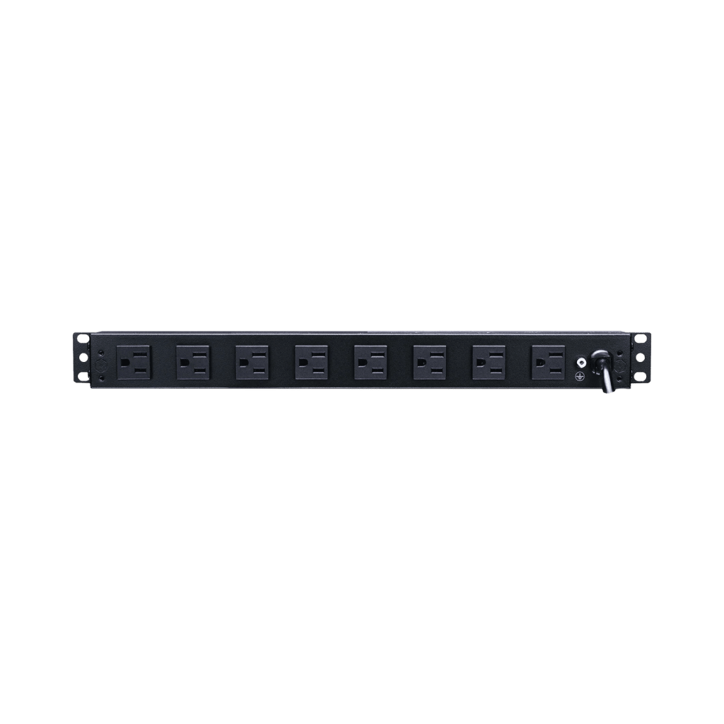 PDU Básico de Montaje en Rack, Con 10 Salidas NEMA 5-15R y Protección Contra Sobretensiones, Enchufe de Entrada NEMA 5-15P, de 19in, 1UR, 15 Amp, 120 Vca