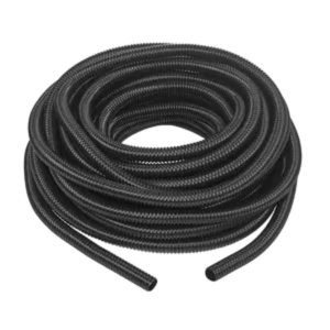 Manguera hermética flexible tipo PolyTuff no metálica, negra de 3/4", 100 pies. Uso comercial/industrial.