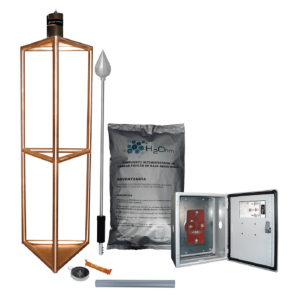 Kit de Pararrayo con Punta con Diámetro de Protección de 300 metros, fabricado en Acero Inoxidable.