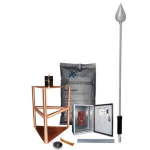 Kit de Pararrayo con Punta de Acero inoxidable, con Diámetro de Protección de 200 metros.