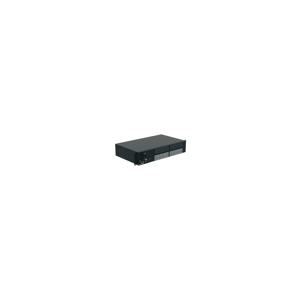 PDU Monitoreable (MI) para Distribución de Energía, Enchufe de Entrada NEMA L5-30P, Con 16 Salidas 5-20R, Horizontal 19 in, 120 Vca, 30 Amp, 2 UR