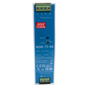 Fuente de Poder Industrial de 75W, salida 48 Vcc, para montaje en riel Din