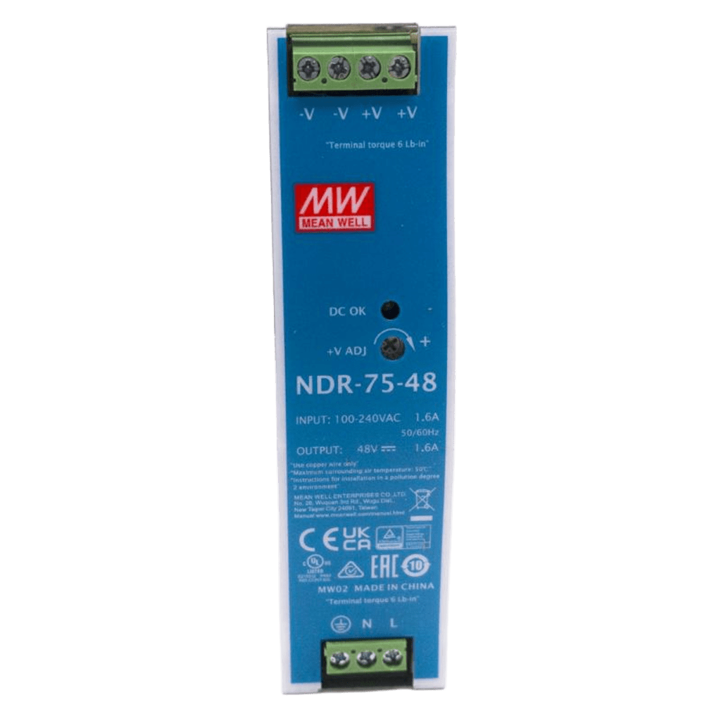 Fuente de Poder Industrial de 75W, salida 48 Vcc, para montaje en riel Din