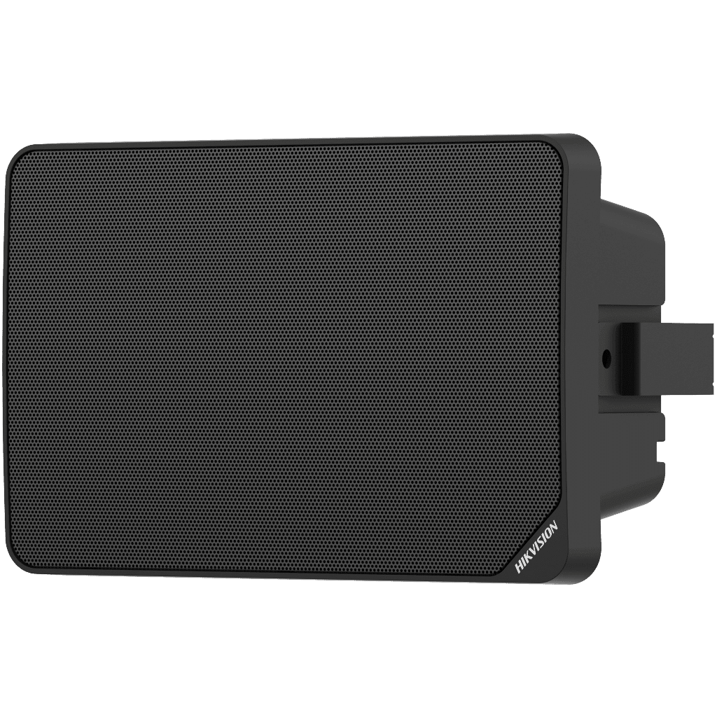 Bocina (Altavoz) IP con Bluetooth | Montaje para pared | Alimentación PoE | 10 watts | Biblioteca de Audios Pregrabados | Voceo | Instalación Horizontal y Vertical | Color negro | Compatible con Hik-Connect / Hik-Central Professional