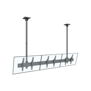 Soporte Mural Triple LCM3x1U / Pantallas 32"-65" / Carga 30 kg (66 lbs) por Pantalla / VESA 100x100-600x400 mm / Ajuste Inclinación 0°-15° / Montaje Techo