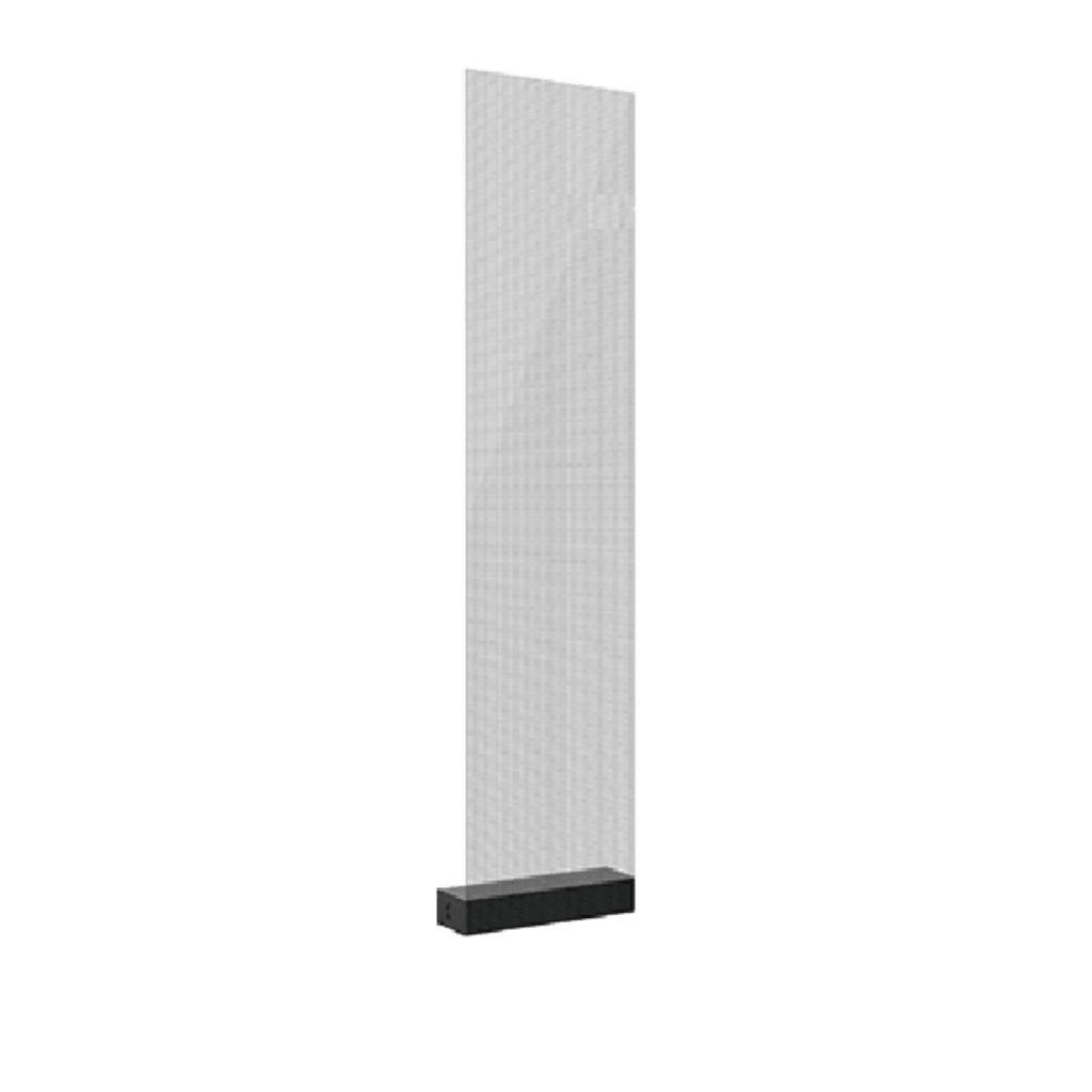 Panel LED Transparente / Pixel Pitch 3.91 mm / 250 x 1,200 mm (4 piezas / 1 m2) / Transparencia 82% / Brillo 1500-5000 nits / SMD1717 / Instalación Pegado-Colgado-Fijo