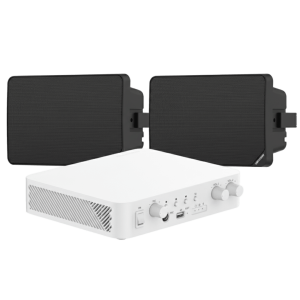 Kit de Audio | 70/100V | 2 Altavoces de pared | Bluetooth | Color Negro | Hik-Connect