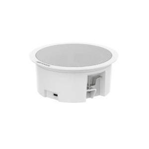 Bocina (Altavoz) IP con Bluetooth | Montaje en Plafón | 3 Watts | PoE+ | Biblioteca de Audios Pregrabados | Entrada de alarma | Hik-Connect / HikCentral Profesional | Compatible con Bocinas secundarias