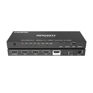 Switch HDMI 4x1 | 8K@60Hz 4:2:0 | 48 Gbps | ARC/eARC | Extracción de Audio | Gestión EDID | Control CEC
