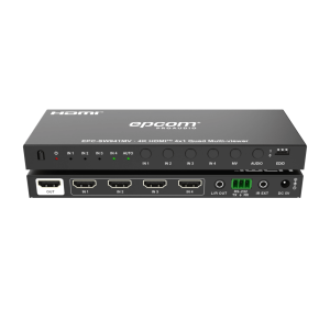 Multivisor HDMI 4x1 | 4K@30Hz | Vista Cuádruple | Cambio Automático/Manual | Control IR