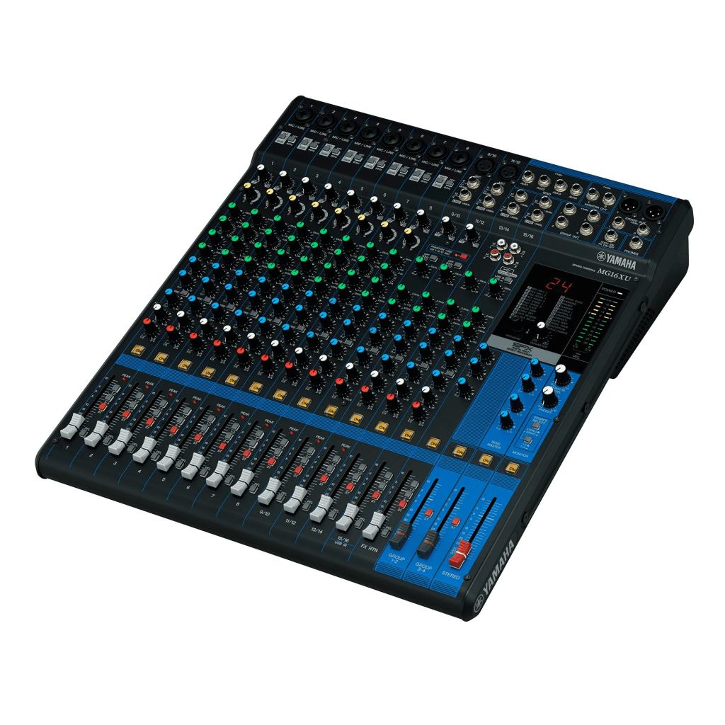 Mezcladora de Audio | 16 Canales | 10 Entradas de Micrófono | Entradas de Línea | Efectos | Interfaz USB