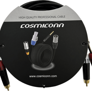 Cable 2 RCA x 2 RCA, conectores negros, con diferenciador de blanco y rojo (2x MT380-RD - 2x MT380-WH), length 2m